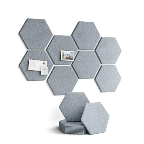 Fluxynara Hexagon Cork Board Alternative for Walls Decor-8-Pack Felt Bulletin Board Tiles,with 50 Adhesive Tabs for Office,Classrooms & Home Pin Board Felt Board-Blue Gray - color: Blue Gray-1, size: 8-Pack