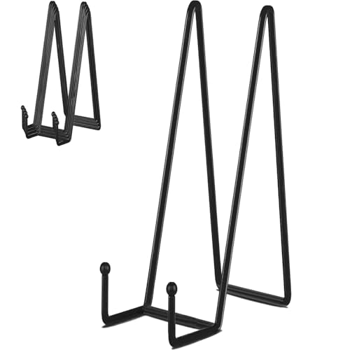 IBosins 5 Pack 16 Inch Plate Holder Display Stands, Large Metal Black Frame Stand for Picture, Book, Photo Easel, Creation, Collectibles - color: Black, size: 16 Inch