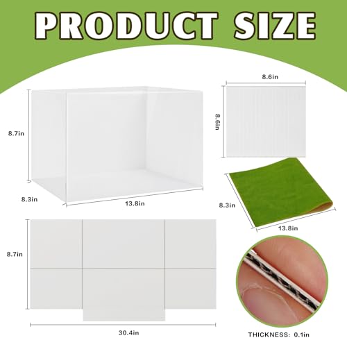 Cardboard Diorama Kit,13.8 x 8.7 x 8.3 Inches Diorama Box for Display with Transparent Case, Double-Sided Tape & Fake Grass, Ideal for DIY Crafts Construction Project - color: White-1
