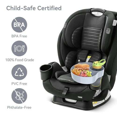 Car Seat Cup Holder Snack Tray: Travel Tray for Kids Car Seat Food Tray for Kids Travel, Toddler Carseat Eating Plate Table, Kid Road Trip Table Essentials Accessories, Grey - color: Grey