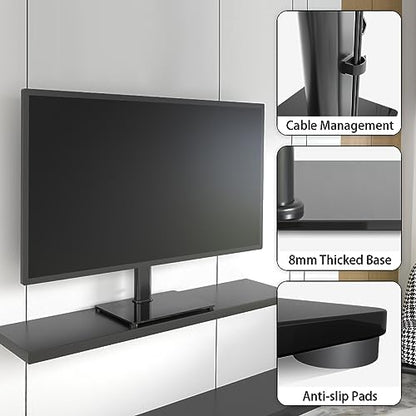 Universal TV Stand Base, Table Top TV Stand for 17-55 Inch LCD/LED TVs, Height Adjustable Monitor Mount Stand with Tempered Glass Base Holds up to 88lbs VESA 400x400mm, TS102 - style: X-Shape 400x400mm Vesa