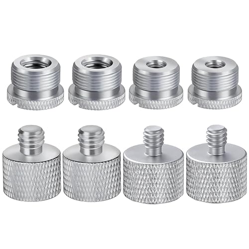 IXTECH Mic Stand Adapter Set - 8pcs Metal Tripod Adapter - 5/8" to "3/8" & "1/4" Male/Female Threads - ADP01 Silver - color: 8 ADAPTER