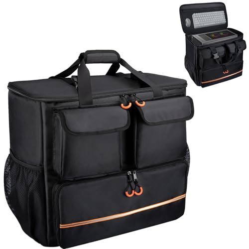 Computer Desktop Mid Tower Large Carrying Case, PC Travel Case for Computer for Moving, Portable Gaming Backpack for Keyboard, Mouse and Accessories,Compatible with ATX/M-ATX mainframe chassis