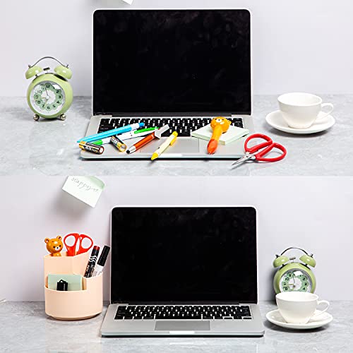 Desk Pencil Pen Holder, 3 Slots 360-Degree Spinning Organizers, Desktop Storage Stationery Supplies, Cute Cup Pot for Office, School, Art Supply, Kids - Pink - color: Pink