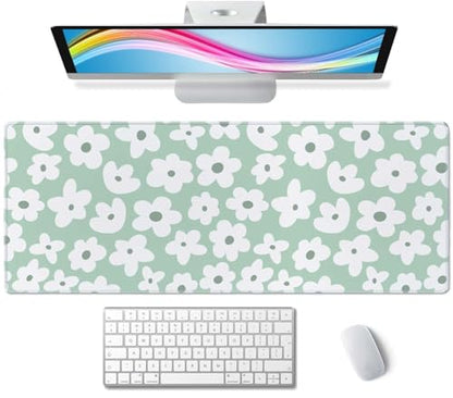 Desk Mat, Large Desk Pad Large Mouse Pad Cute Desk Accessories Home Office Essentials XL Desk Mat Desk Pad Mat for Keyboard Mouse Desk Pads On Top of Desks Computer Cute Groovy Flowers - color: Cute Groovy Flowers