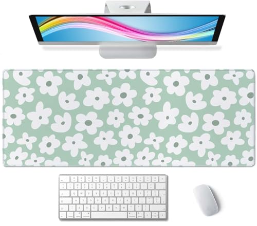 Desk Mat, Large Desk Pad Large Mouse Pad Cute Desk Accessories Home Office Essentials XL Desk Mat Desk Pad Mat for Keyboard Mouse Desk Pads On Top of Desks Computer Cute Groovy Flowers - color: Cute Groovy Flowers