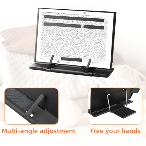 Knitting Pattern Holder with 4 Replacement Black Magnets, Knitting Chart Keeper Cross Stitch Pattern Holder for Crochet, Cross Stitch Supplies & Accessories, 11.22" Lx7.28 W - size: 11.22" L x 7.28" W