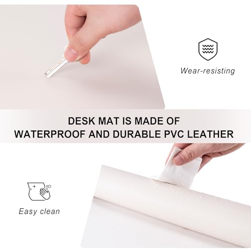 Leather Desk Pad Protector,Non-Slip Desk Pad,on-Slip PU Leather Large Mouse Pad,Easy Clean Desk Protecor Mat,Writing Pad for Office Work/Home/Decor(Brown, 31.5" x 15.7") - color: Brown, size: 31.5" x 15.7"