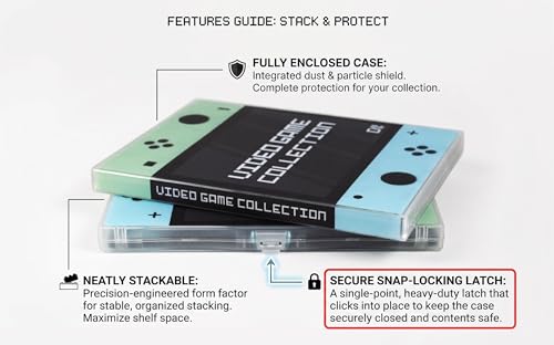UniKeep Game Case for Nintendo Switch Cartridges - Holds 60 Video Games Securely in Foam | Heavy Duty Compact Travel Storage Binder & Protective Holder Organizer with Snap-Lock Closure - color: green / blue