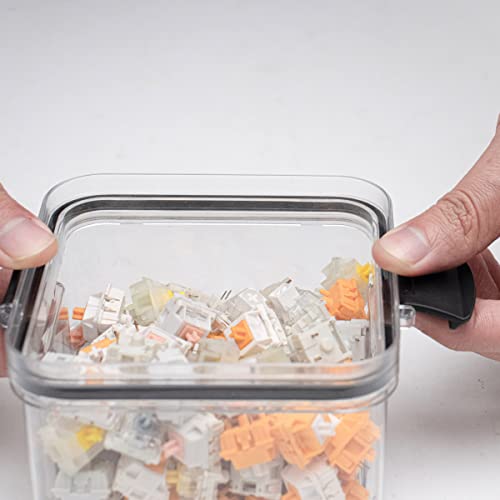 2 pcs Keyboard Switch Container, Switch Storage Box, Mechanical Keyboard Keycap Switches Storage Box,Transparent Plastic Sealed Can(460ml-2pcs) - color: 460ml-2pcs