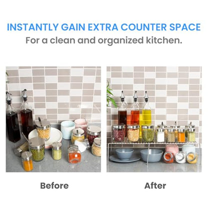 Tomorotec Space-Saving Stainless Steel Storage Rack, 12.8-22.8 in, Silver, Easy to Install, Versatile Design - color: Silver-1Pcs