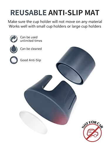 Anti-Spill Cup Holder, Drink Coaster with Anti-Slip Mat Fits Drink for Home Office Outdoors (Grey)