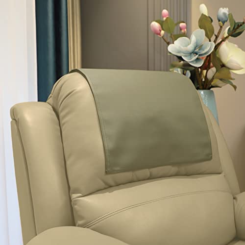 Premium Headrest Cover for Recliner Chair,Flame Retardant Faux Leather Headrest Protector for Furniture, Theater Seat Cover Head Protector Cover for Home & Office Sofa,16Wx27L, Matcha Green - color: Matcha Green