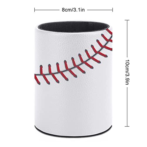 Ball Lace Baseball Pen Holder Pencil Cup for Desk Organizer | Cute Makeup Brush Holder PU Multifunctional Office Suppliesfor Decor Home Classroom School - color: Baseball