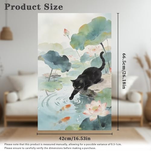Recliner Slipcovers Recline Headrest Cover Cat Lotus Leaf Lotus Flower Sofa Armchair Headrest Cover Lounge Chair Headrests Protector Covers Not Easy to String - color: Cat Lotus Leaf Lotus Flower