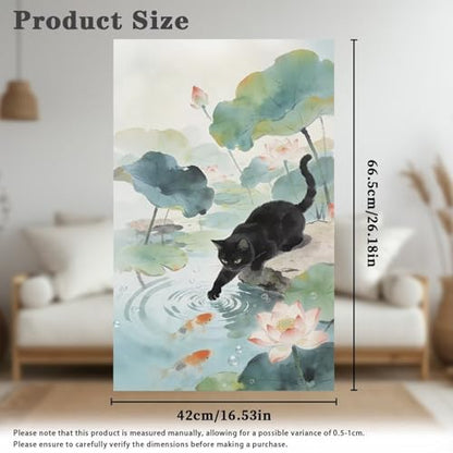 Recliner Slipcovers Recline Headrest Cover Cat Lotus Leaf Lotus Flower Sofa Armchair Headrest Cover Lounge Chair Headrests Protector Covers Not Easy to String - color: Cat Lotus Leaf Lotus Flower