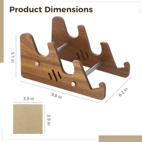 Joyibay Keyboard Display Stand, 3-Tier Wooden Mechanical Keyboards Organizer Shelf, 9.8 x 6.2 x 5.1 in, Protective Cork Pad Included, Ideal for Gaming Desktops, Collector's Display