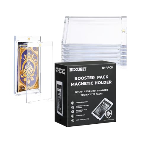 10-Pack One Touch Booster-Pack Magnetic-Holders - UV Protection Clear Booster Pack Cases, Fit for Standard Cards Storage and Display, Protect Your Collectible, Sports, and Gaming Cards