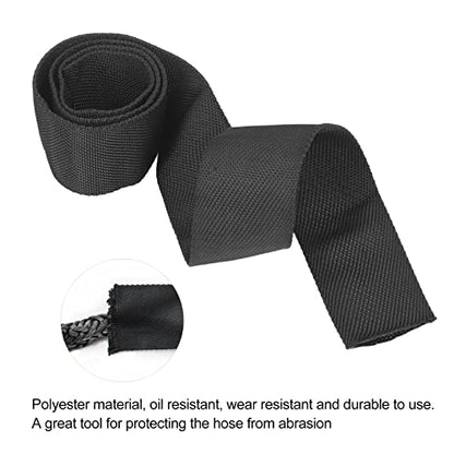 Chain Sleeve Winch Rope Protector, Fydun Polyester Winch Rope Protective Sleeve Black Winch Cover Universal for 5cm/1.97in Width Cable Line(1M) - size: 1M