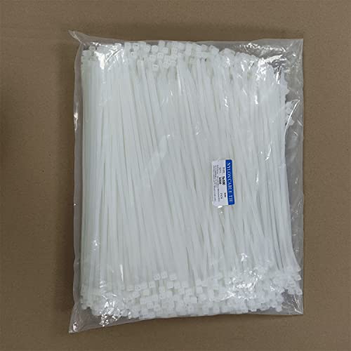 Zip Ties 1000 pcs 12 inch Cable Zip Ties Heavy Duty, Premium Plastic Wire Ties with 50 LBS Tensile Strength, UV Resistant Cable Ties, Self-Locking White Nylon Tie Straps (12 inch 1000 pcs, White) - color: White, size: 12 inch 1000 pcs