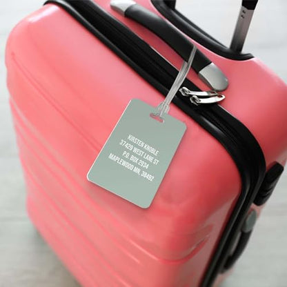 Personalized Pastel Hearts Luggage Tag / 2.75" x 4" Custom Trendy Bag Tag/Double Sided Durable Plastic Luggage Tag with Plastic Strap/Made in The USA - style: Hearts