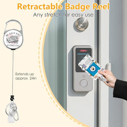 Bible for ID Badge Holder, Bible ID Badge Holder with Heavy-Duty Retractable Reel Clip, Gift for Teacher Nurse Adult - color: Bible-white