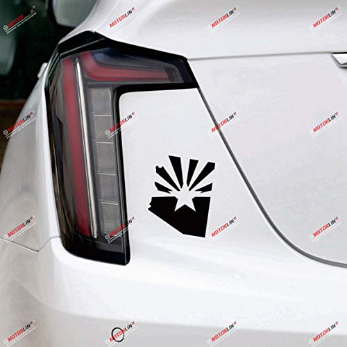 2X Black 4'' Arizona Flag Map Decal Sticker American State Car Vinyl die-Cut no bkgrd - color: Black