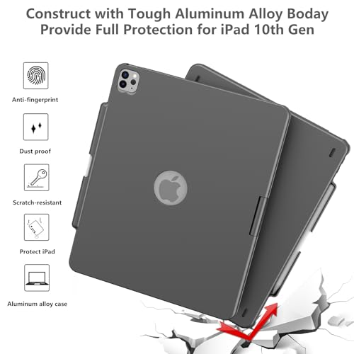 GGH Touch for iPad Keyboard Case Air 13 (M3 2025 / M2 2024) &12.9 iPad Pro (6th,5th,4th, 3rd Gen),360° Rotatable Protective Cover Multi-Touch Trackpad Keyboard Case with Pencil Holder - Grey - color: Grey