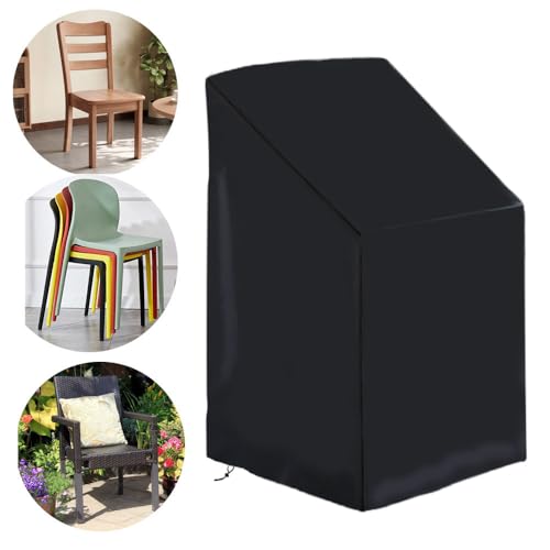 Outdoor Chair Cover Waterproof Sunproof Oxford Fabric with Drawstring - All Weather Protection for Patio, Garden, Balcony Furniture (Black 2 piece ) - size: 42"*26.7"*24"(2 piece)