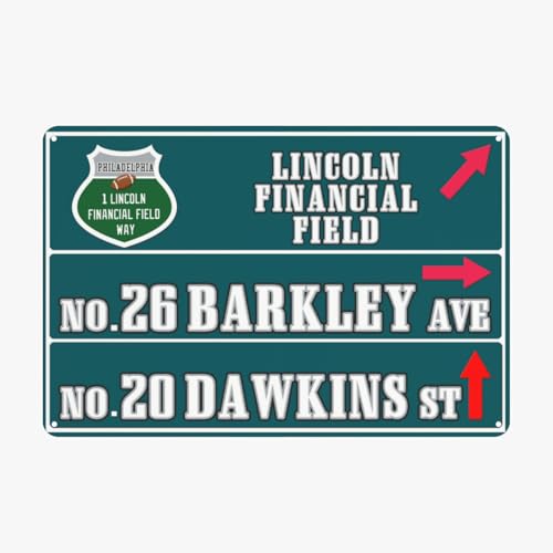 12” x 8” Eagle Wall Decor Art Poster, Philadelphia Phila Metal Sign, Eagle Home Room Decor - color: team 13