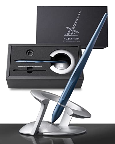 novium Hoverpen Interstellar - Futuristic Luxury Pen Made With Aerospace Alloys, Unique Aesthetic, Free Spinning Executive Pen, Gifts for Men & Women (Neptune Blue) - color: Neptune Blue, style: Basic