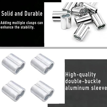 Aluminum Crimping Loop Sleeve Cable Crimp for 3/8" Diameter Double Ferrule Wire Rope and Cable (Pack of 14)