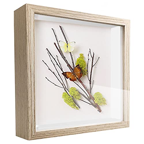 5x5 Small Shadow Box Frame Display Case , Display Case Box for Memorabilia, Medal, Wedding Memories, Crafts, Tickets and Photos, Picture Frame for Wall and Tabletop (Natural Gray, 5x5) - color: Natural Gray, size: 5x5