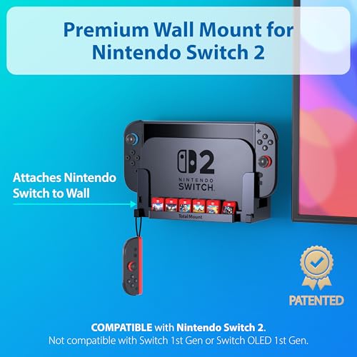 TotalMount Wall Mount for Nintendo Switch 2 (Mounts Switch 2 by TV) – Switch 2 Black - color: Switch 2 Black