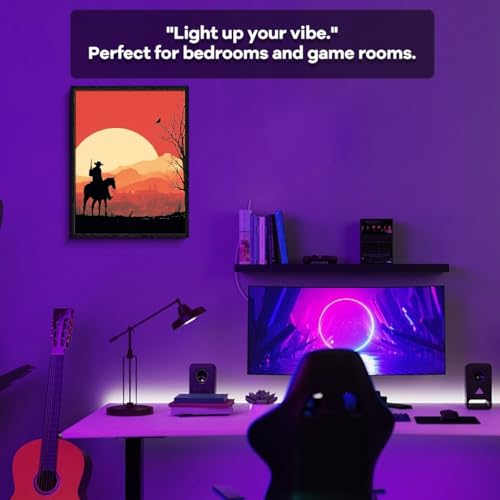 WOXZQ Western Cowboy Wall Art Cowboy Rider Matte Finish Framed Print Red Sunset Silhouette Poster Rustic Southwestern Wall Decor for gaming room gamer gift Red Dead Redemption Merch 12x16 inch - color: Rider at sundown 2