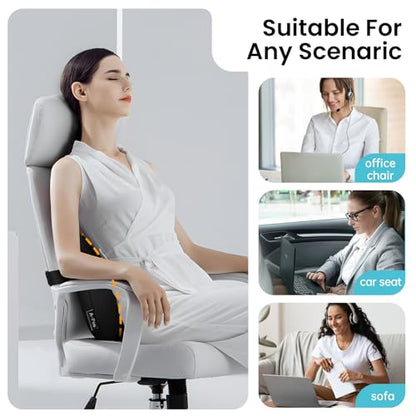 A-Pce Adjustable Lumbar Support Pillow,Improve Lower Back PainRelief & Sitting Posture, Adjustable Slider, Ergonomic Memory Foam Back Cushion for Long Sitting for Office Chair/Car/Plane-Black