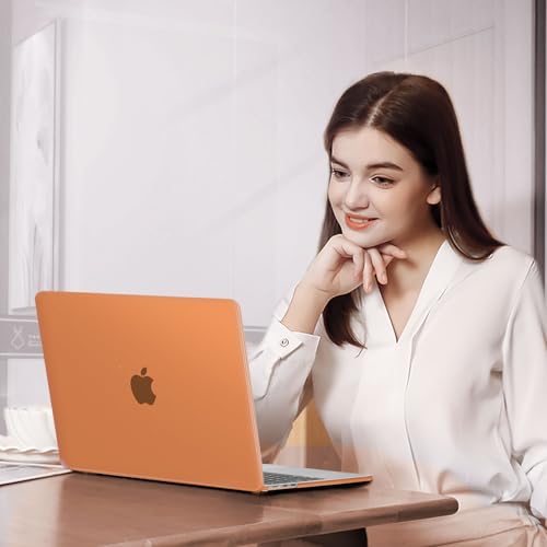 MOSISO Ultra-Thin & Seamlessly Closes Cover Compatible with MacBook Air 13 inch Case M5 M4 M3 M2 2026-2022 A3449 A3240 A3113 A2681, 2 in 1 Kit Anti-Fingerprints Shell for Mac Air 13.6, Cosmic Orange - color: Cosmic Orange