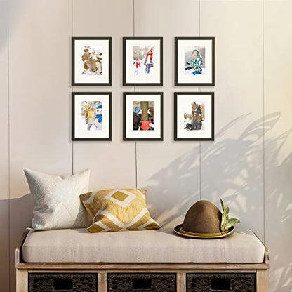 upsimples 8x10 Picture Frame, Display Pictures 5x7 with Mat or 8x10 Without Mat, Wall Hanging Photo Frame, Black, 1 Pack - color: Black, size: 8x10