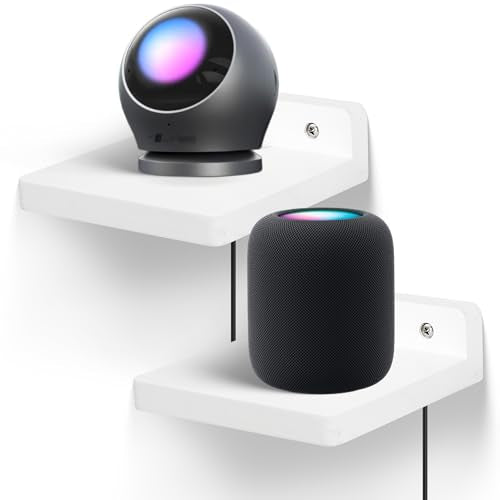 Small Floating Shelf for Wall,5 Inch Wooden Wall Shelf Set of 2,Mini Speaker, Baby Monitor,Cameras，Figurines Display Stand, for Bedroom, Gaming Room, Living Room, Bathroom, Office(White) - color: White, size: 2 Pcs