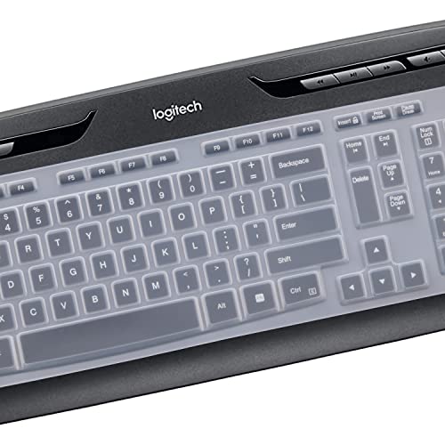 Keyboard Cover for Logitech MK320 K330 MK335 YR002/Y-R0009 Wireless Ultra Thin Silicone Keyboard Protector Skin Logitech MK320 K330 MK335 Accessories-Clear - color: Clear
