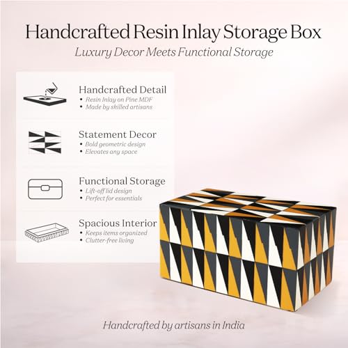 Handicrafts Home Large Decorative Storage Box with Lid, Keepsake Storage Box, Decorative Jewelry & Memory Box for Coffee Table, Shelf & Bedroom Decor, Puzzle Guild 10 x 5 x 5 (Multicolor Box) - color: PUZZLE-GUILD, size: 10 x 5 x 5 Inches