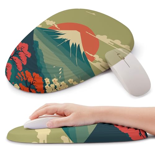 Ergonomic Mouse Pad with Wrist Support, Memory Foam Wrist Rest for Pain Relief & Carpal Tunnel, Non-Slip Base for Office, Computer, PC, Laptop (12x8x1.2inch, Fujisan) - color: 07 Fujisan