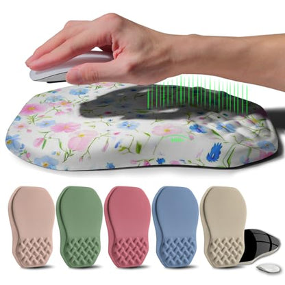 Ergonomic Raised Mouse Pad Wrist Support with Bilateral Slope Memory Foam Mousepad for Wrist Rest and Carpal Tunnel Pain Relief 11.8x7.9〃 Little Flower - color: Little Flower