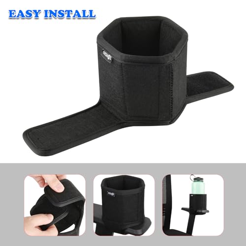 Cosmos Arm Chair Cup Holder Armrest Water Bottle Holder Drink Beverage Can Stand for Armrest Chair, Recliner, Gaming & Office Chairs, Foldable Felt Armchair Coaster Rack, Black Color