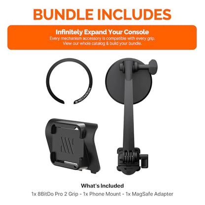 Mechanism Phone Mount Controller Bundle for 8Bitdo Pro 2 Wireless Controller | Easily Connect Any iPhone or Android Device Using Our Ultra Secure Phone Mount - color: 8Bitdo Controller