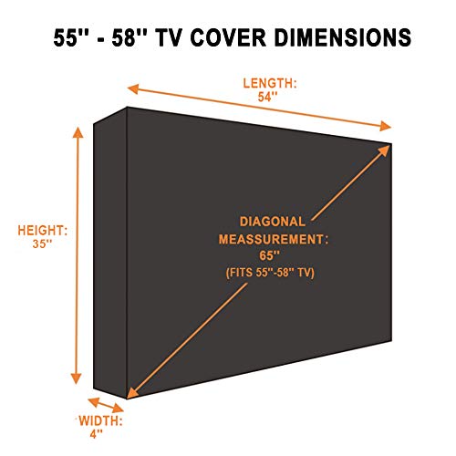 Outdoor TV Cover 55" - 58" - with Bottom Cover - 600D Water-Resistant and Dust-Resistant Material- Fits Your TV Better - size: 55''-58''