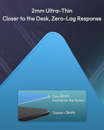 Tempered Glass Gaming Mouse Pad, Micro-Etched Ultra-Smooth Surface, Hard Mouse Pad for Fast Glide, Precision Tracking, Speed & Control, Non-Slip Base, 16.1" x 12.2" - color: Blue