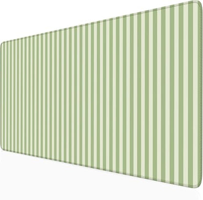 Green Striped Desk Mat Cute Pastel XXL Large Gaming Mouse Pad Desk Pad Kawaii Aesthetic Home Office Decor Cozy Keyboard Laptop Computer Mat - color: A2- Green