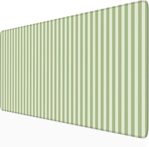 Green Striped Desk Mat Cute Pastel XXL Large Gaming Mouse Pad Desk Pad Kawaii Aesthetic Home Office Decor Cozy Keyboard Laptop Computer Mat - color: A2- Green