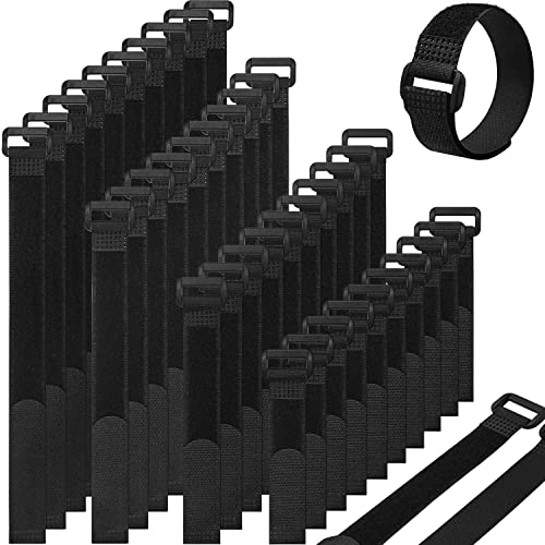 40pcs Reusable Cable Ties - 4 Sizes (6/8/10/12 Inch) - Hook and Loop Cinch Straps for Wire Management - Heavy Duty Cord Organizer & Wire Ties for Electronics, PC, Home & Office - style: 12+10+8+6 Inch